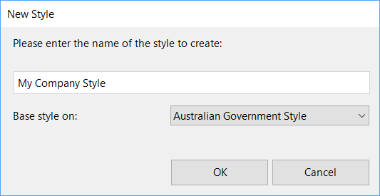 Figure 1: Create a new style based on an existing style